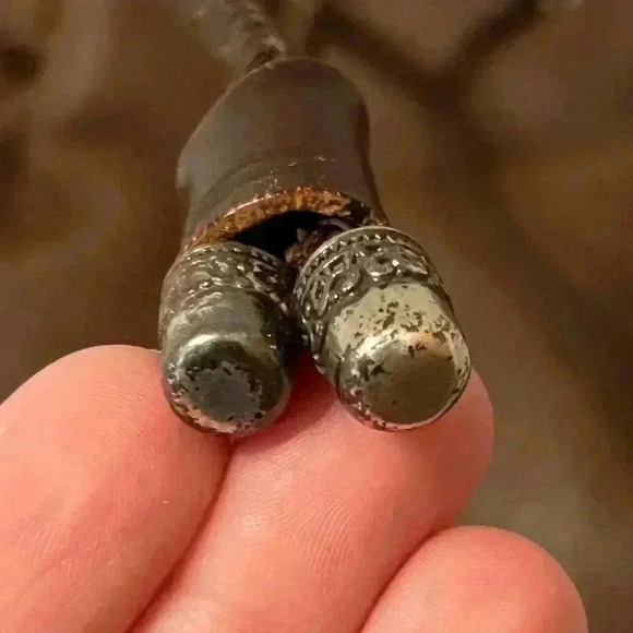 Vintage Fossil Brown Hobo Leather Bucket Shoulder Woven Handle Drawstring Bag - Picture 15 of 16